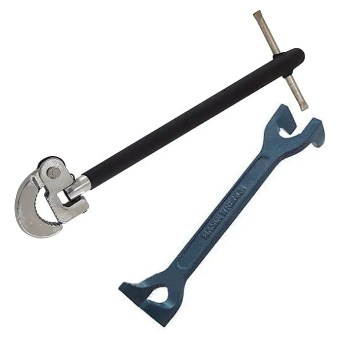 Voche Voche Plumbers 11" Adjustable Tap Nut Spanner + Fixed Basin Wrench