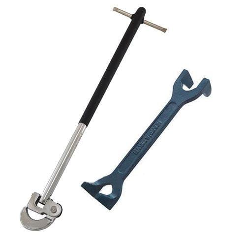 Voche VOCHE® PLUMBERS FIXED BASIN WRENCH & 16" ADJUSTABLE TAP NUT SPANNER BATH