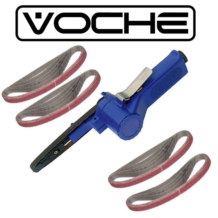 Voche Voche® Pro Quality 10Mm Air Belt Sander Finger File + 19 Sanding Belts 10mm X 330mm