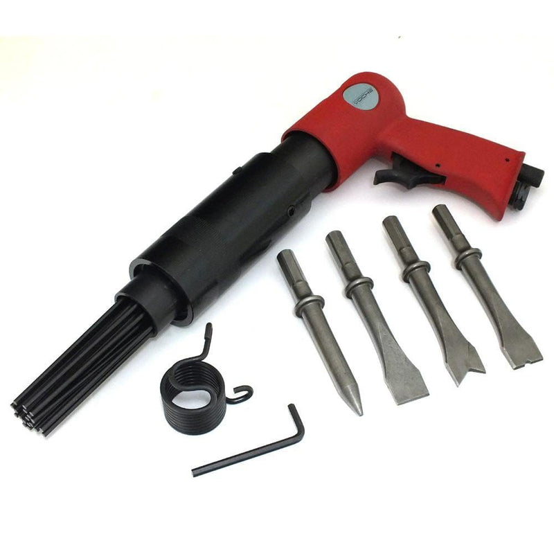 Voche Voche Red 150Mm Air Hammer Chisel + 4 Chisels + Needle Descaler Rust Remover