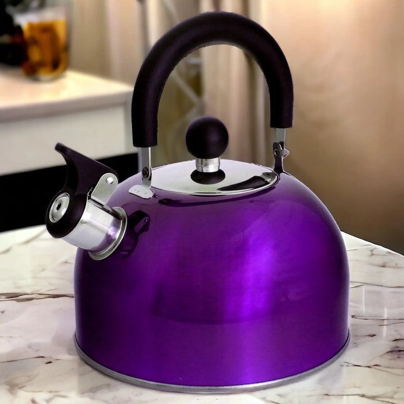 Voche Whistling Stovetop Kettle Voche 2.5L Metallic Purple Stainless Steel Whistling Stovetop Kettle