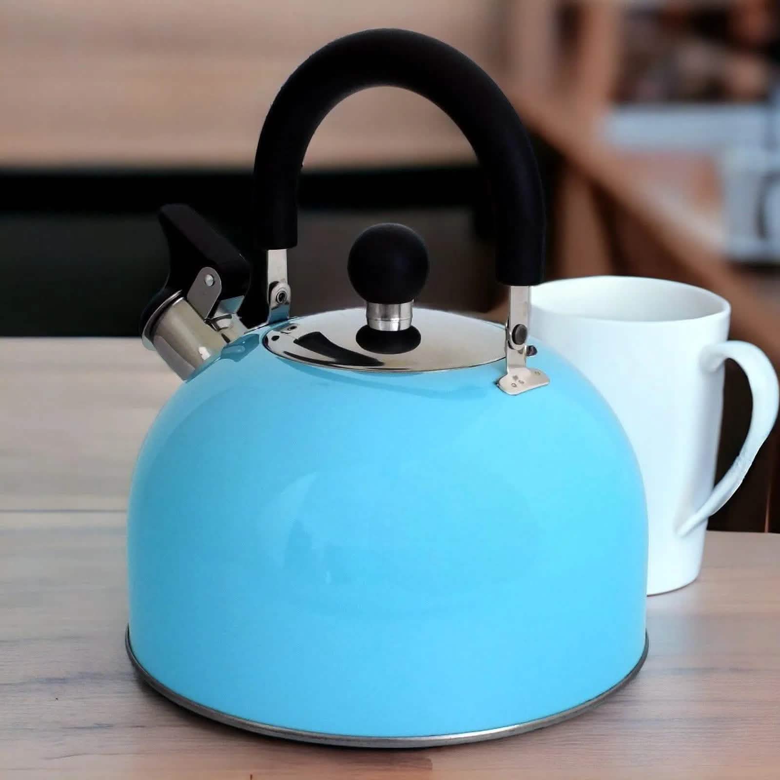 Voche Whistling Stovetop Kettle Voche 2.5L Sky Blue Stainless Steel Whistling Stovetop Kettle