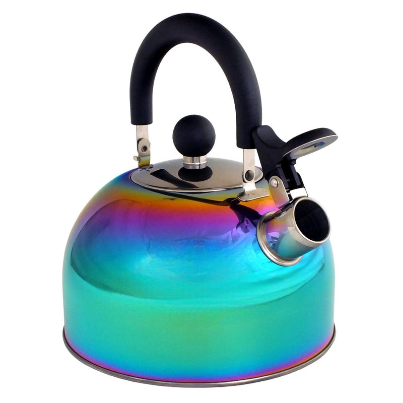 Voche Whistling Stovetop Kettle Voche 2.5L Stainless Steel Whistling Stovetop Kettle with Multi Coloured Iridescent Rainbow Finish