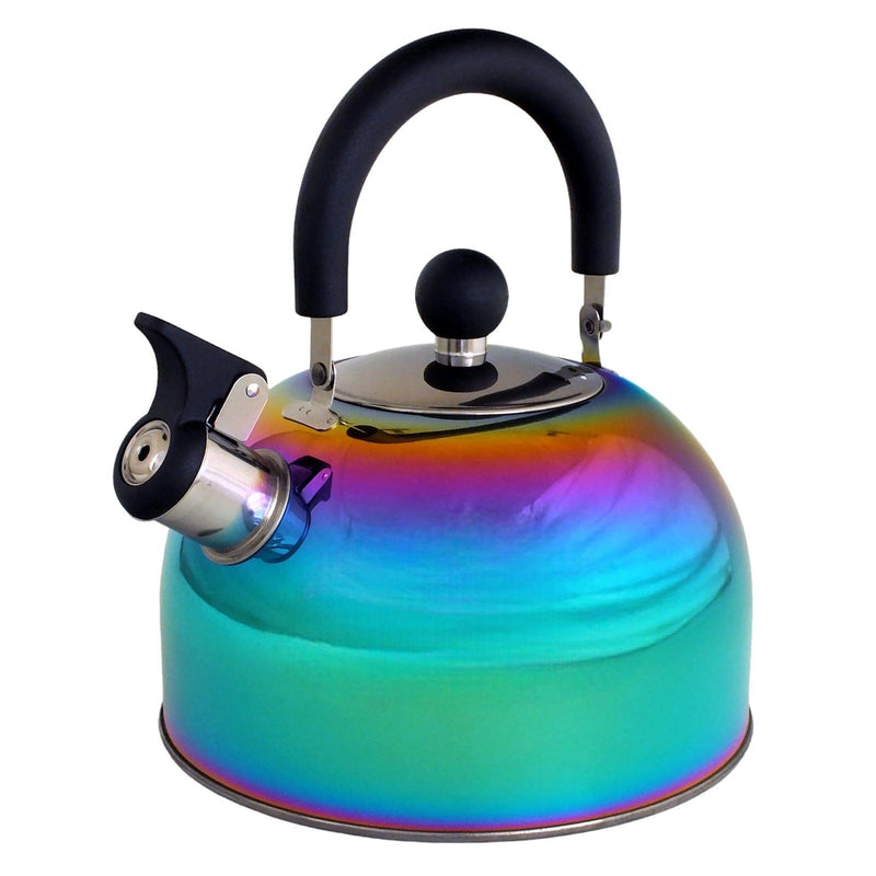 Voche Whistling Stovetop Kettle Voche 2.5L Stainless Steel Whistling Stovetop Kettle with Multi Coloured Iridescent Rainbow Finish
