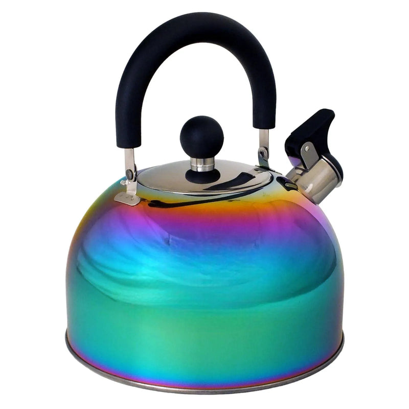 Voche Whistling Stovetop Kettle Voche 2.5L Stainless Steel Whistling Stovetop Kettle with Multi Coloured Iridescent Rainbow Finish