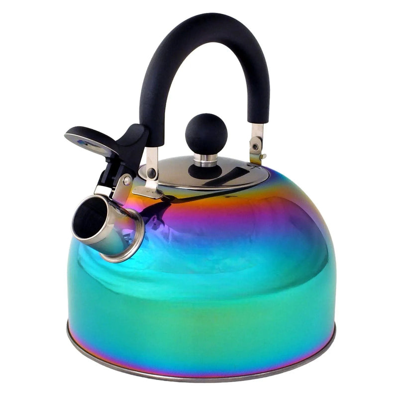 Voche Whistling Stovetop Kettle Voche 2.5L Stainless Steel Whistling Stovetop Kettle with Multi Coloured Iridescent Rainbow Finish