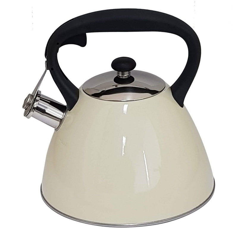 Voche Whistling Stovetop Kettle Whistling Kettle 3.0L Cream Stainless Steel - Gas Electric Induction Hobs VH076