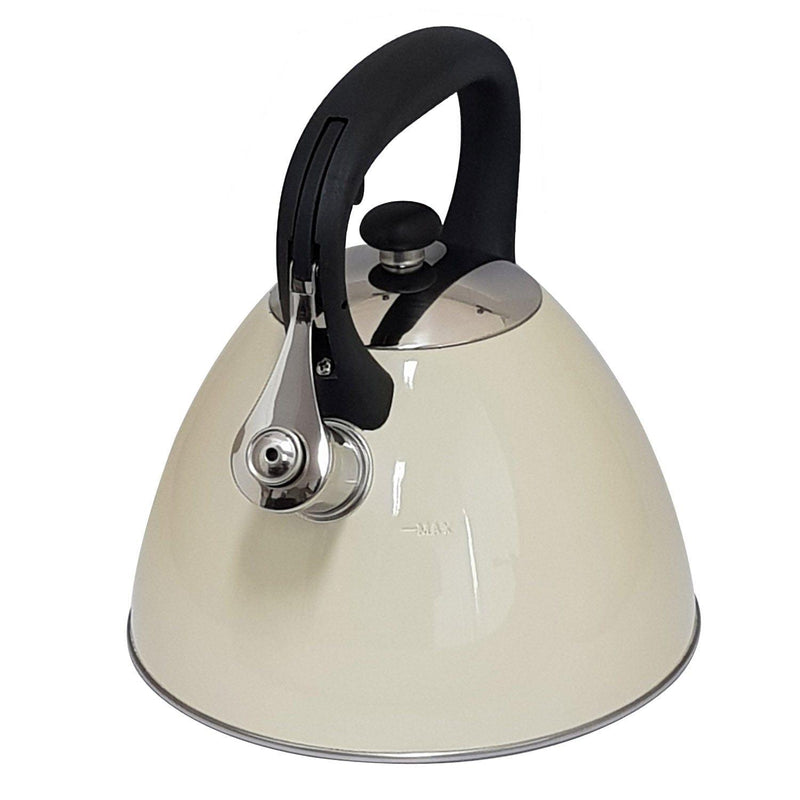 Voche Whistling Stovetop Kettle Whistling Kettle 3.0L Cream Stainless Steel - Gas Electric Induction Hobs VH076