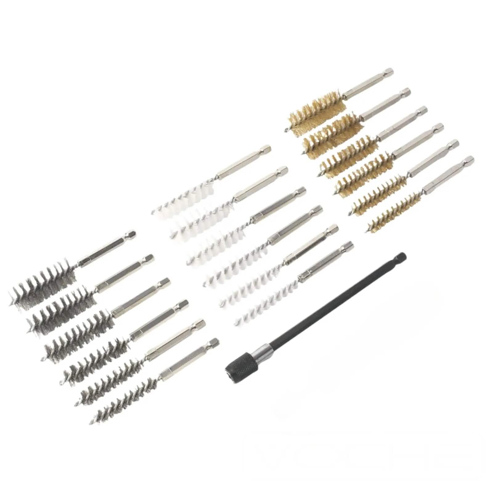 Voche wire brush Wire Brush Set Steel Brass Nylon Hex Cleaning Rust Cleaner Car Wheel 19pc Voche