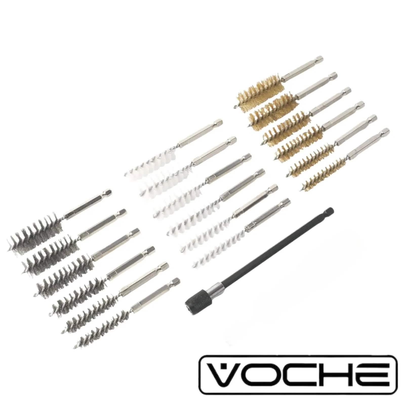 Voche wire brush Wire Brush Set Steel Brass Nylon Hex Cleaning Rust Cleaner Car Wheel 19pc Voche