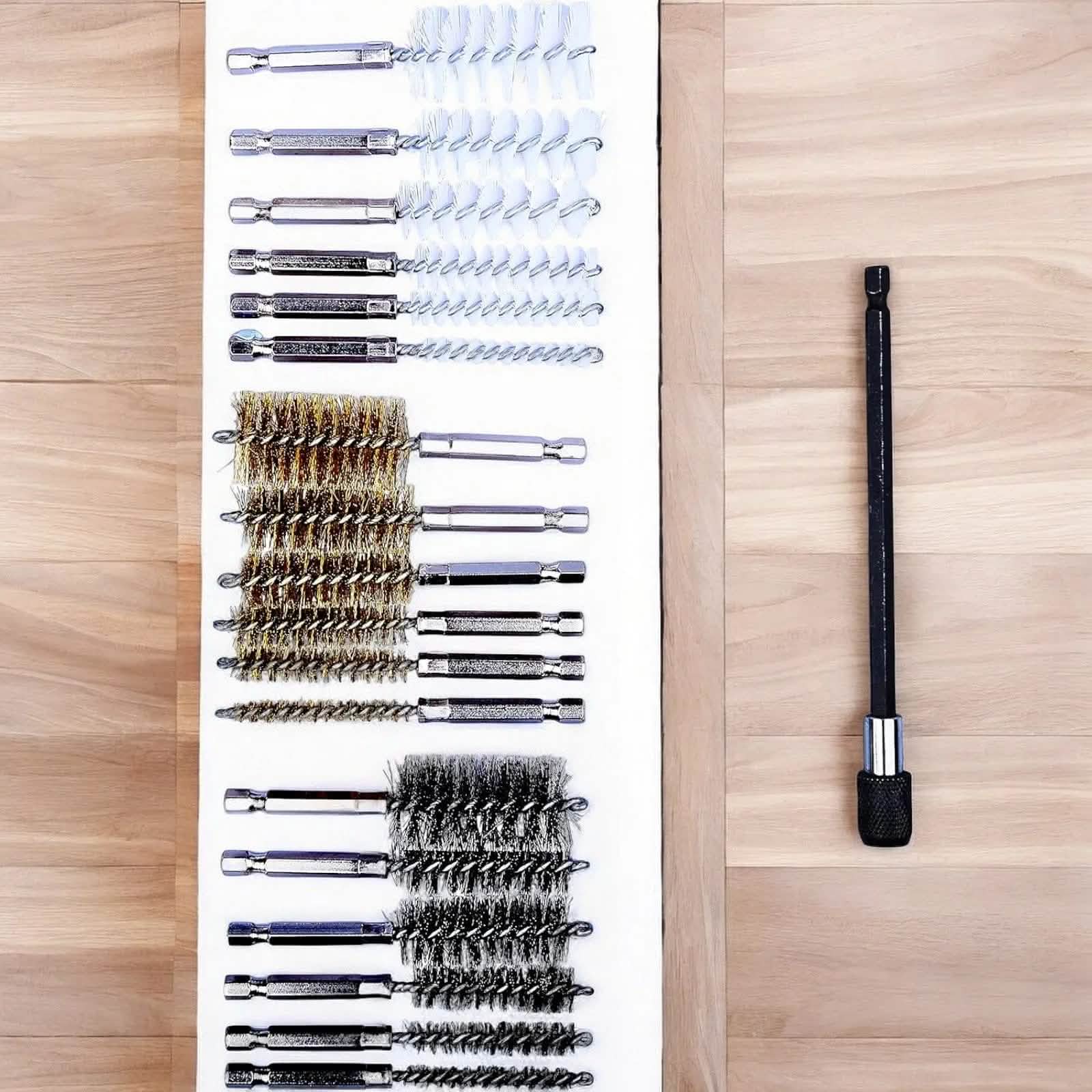 Voche wire brush Wire Brush Set Steel Brass Nylon Hex Cleaning Rust Cleaner Car Wheel 19pc Voche
