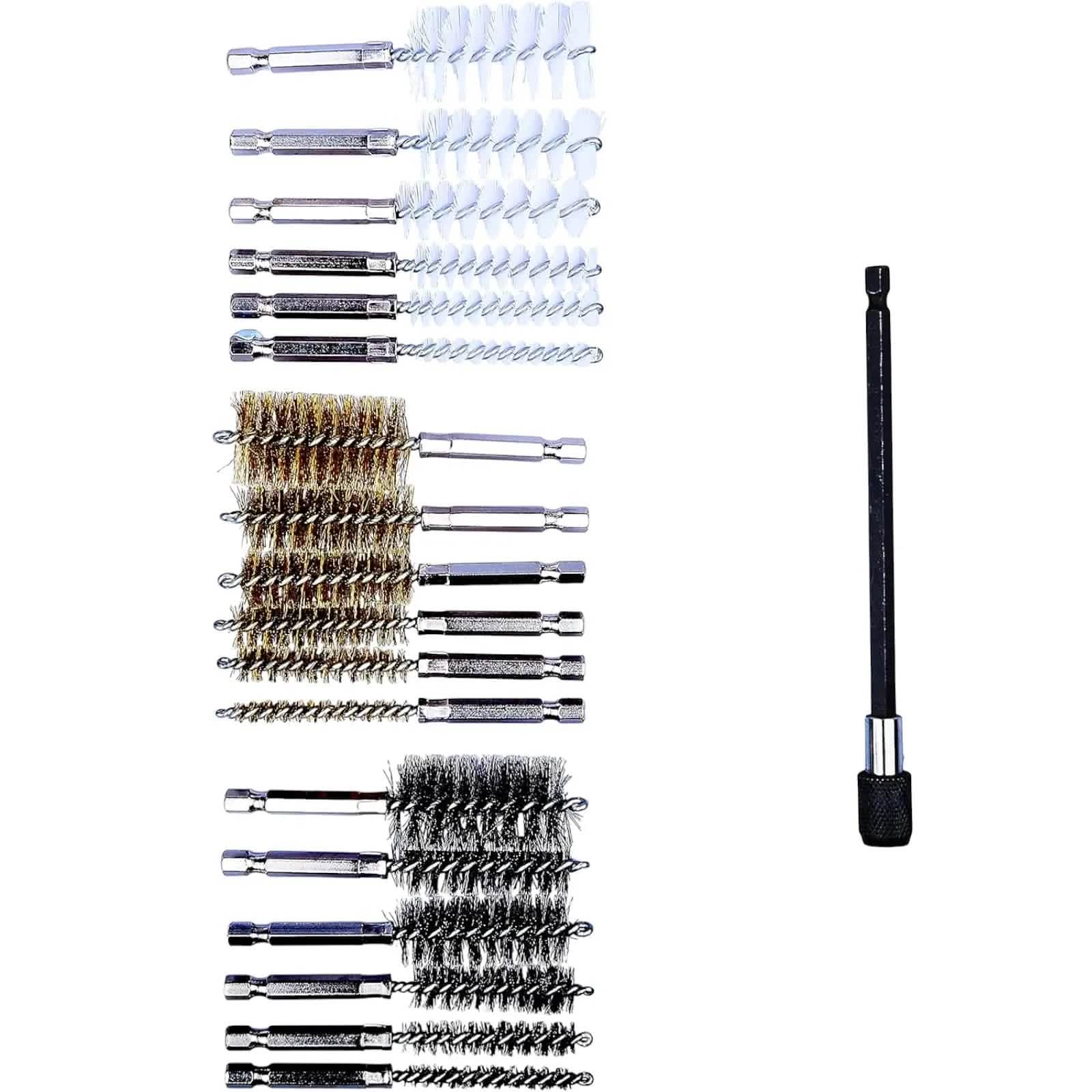 Voche wire brush Wire Brush Set Steel Brass Nylon Hex Cleaning Rust Cleaner Car Wheel 19pc Voche