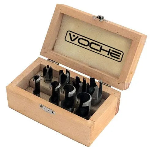 Voche Wood Plug Hole Cutter Set Dowel Maker Cutting Tools 10mm Shank Bit Voche 8pc