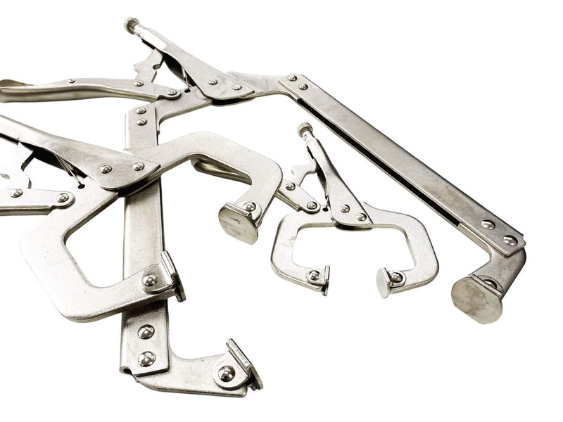 3pc Locking Welding Clamp Set | Adjustable C-Clamps 6" 11" 18" | Heavy Duty Forged Steel