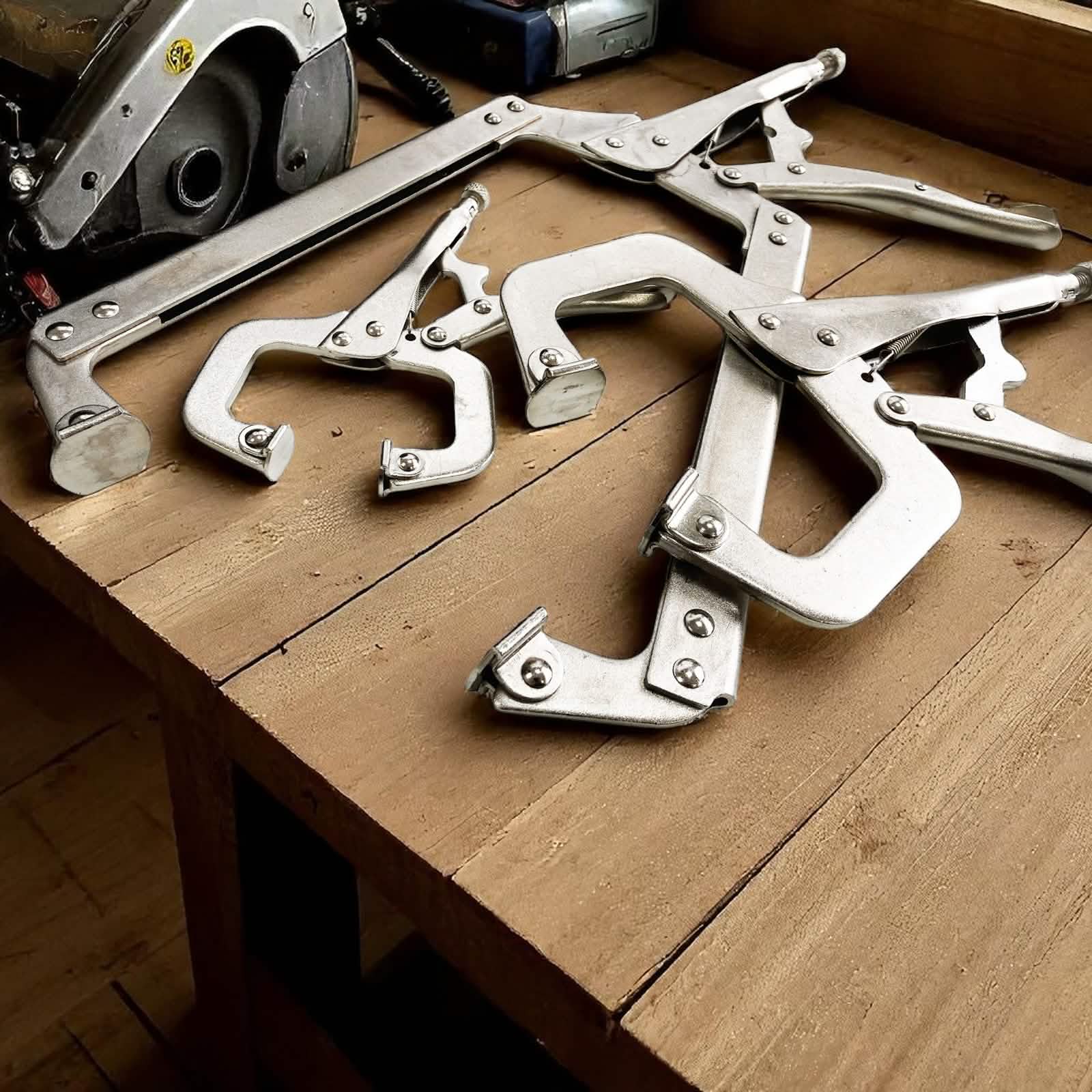 3pc Locking Welding Clamp Set | Adjustable C-Clamps 6" 11" 18" | Heavy Duty Forged Steel