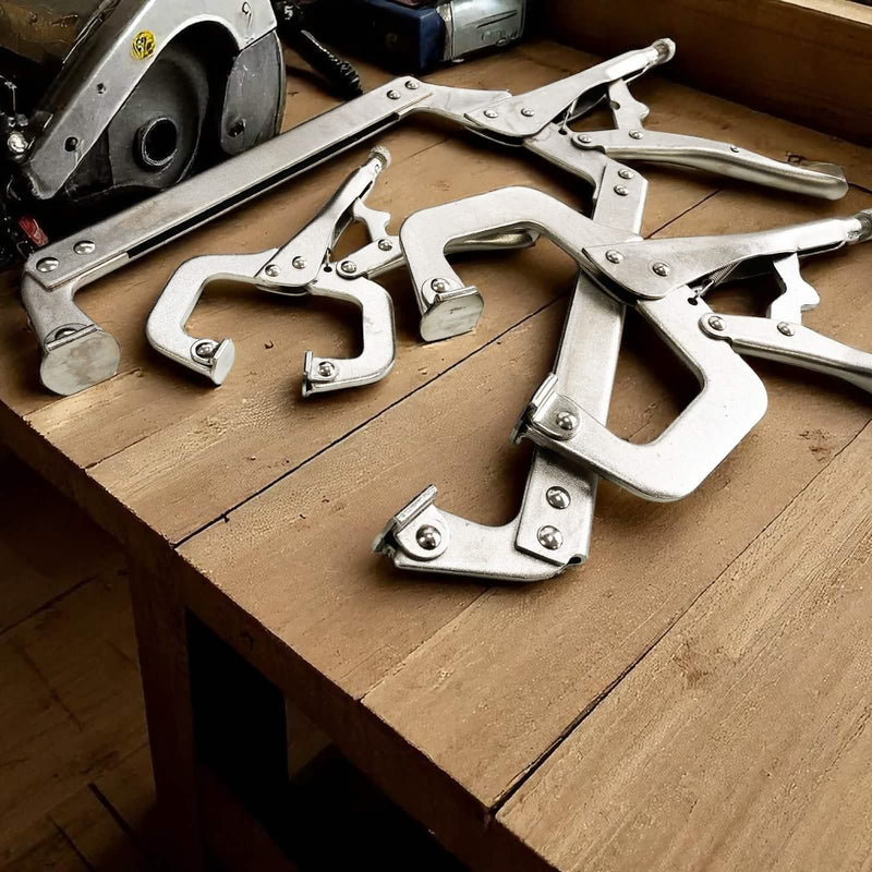 3pc Locking Welding Clamp Set | Adjustable C-Clamps 6" 11" 18" | Heavy Duty Forged Steel