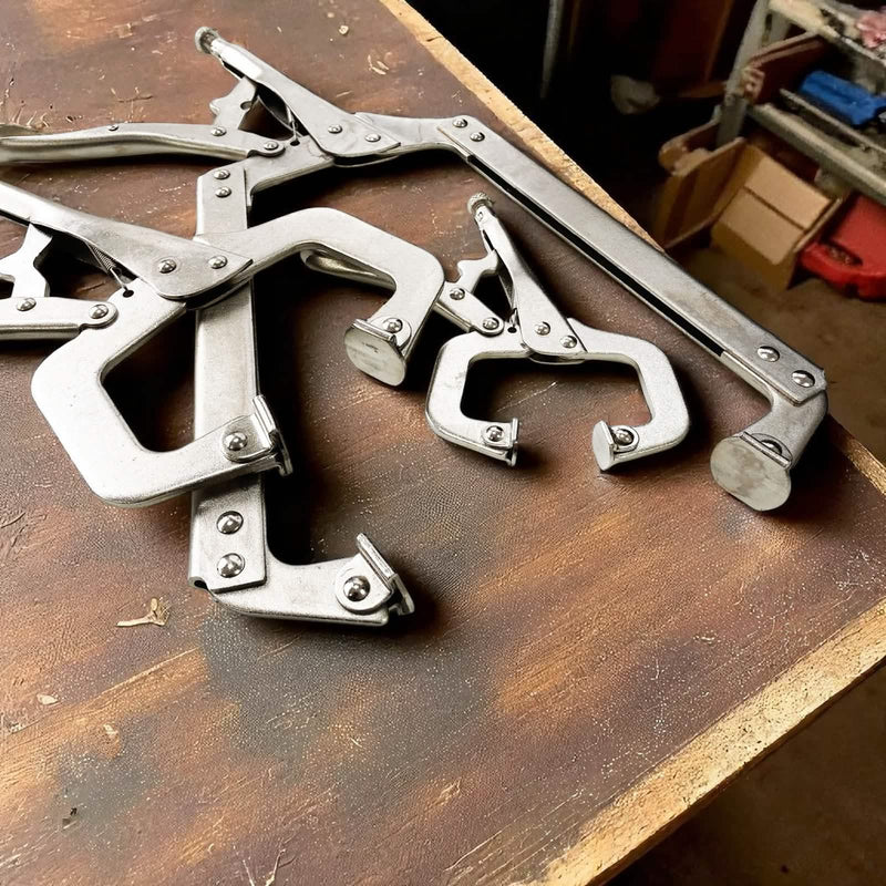 3pc Locking Welding Clamp Set | Adjustable C-Clamps 6" 11" 18" | Heavy Duty Forged Steel
