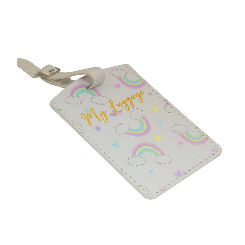 Widdop GIRLS UNICORN MAGIC PASSPORT HOLDER & LUGGAGE TAG RAINBOW GLITTER UNICORN