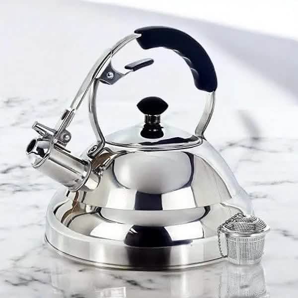3 Quart Whistling Tea Kettle - Stainless Steel Stovetop Kettle With Cool Grip Handle