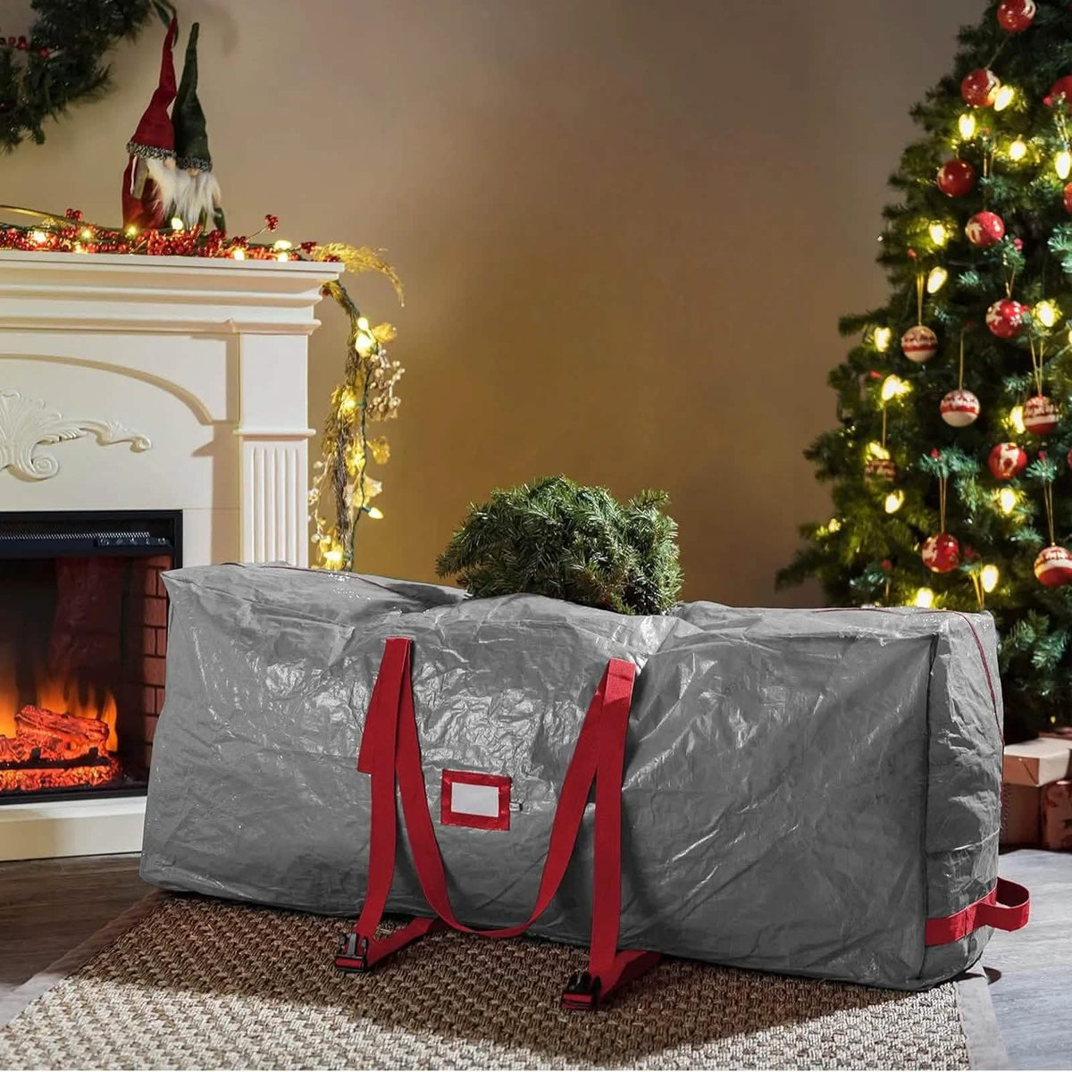 Zober Storage Bags Large Wheeled Christmas Tree Storage Bag | Fits up to 9ft Trees Decorations and Lights
