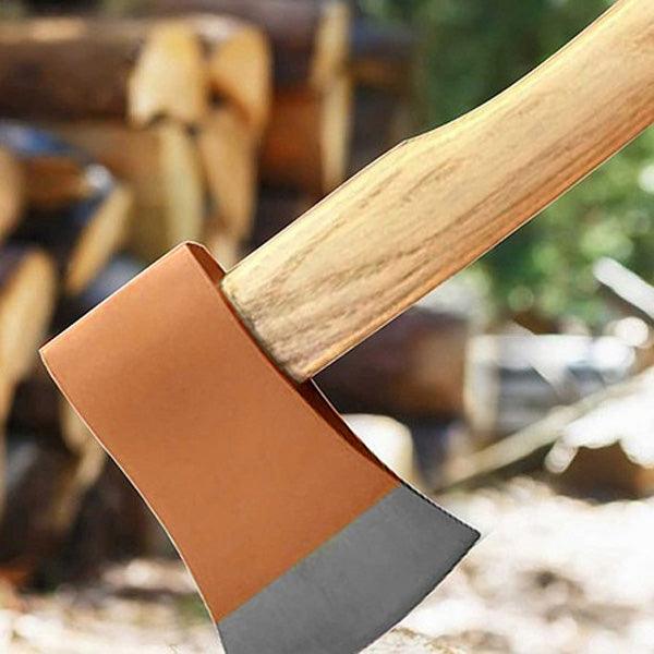 1.25lb Hand Axe Wooden Handled 14" Hatchet Log Splitter Firewood Chopper Camping - tooltime.co.uk