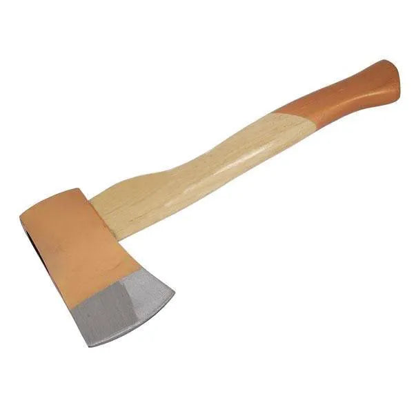 1.25lb Hand Axe Wooden Handled 14" Hatchet Log Splitter Firewood Chopper Camping - tooltime.co.uk