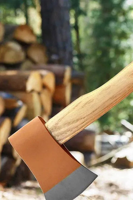 1.25lb Hand Axe Wooden Handled 14" Hatchet Log Splitter Firewood Chopper Camping - tooltime.co.uk