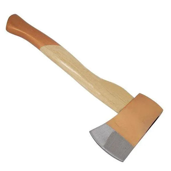 1.25lb Hand Axe Wooden Handled 14" Hatchet Log Splitter Firewood Chopper Camping - tooltime.co.uk