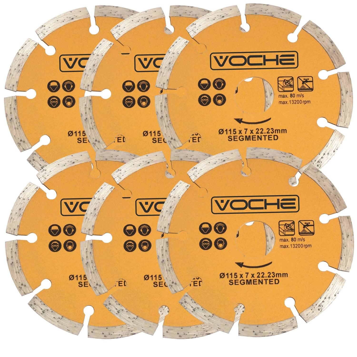Voche 6 Pack Gold 115Mm 4.5" Diamond Cutting Blades Discs For Angle Grinder