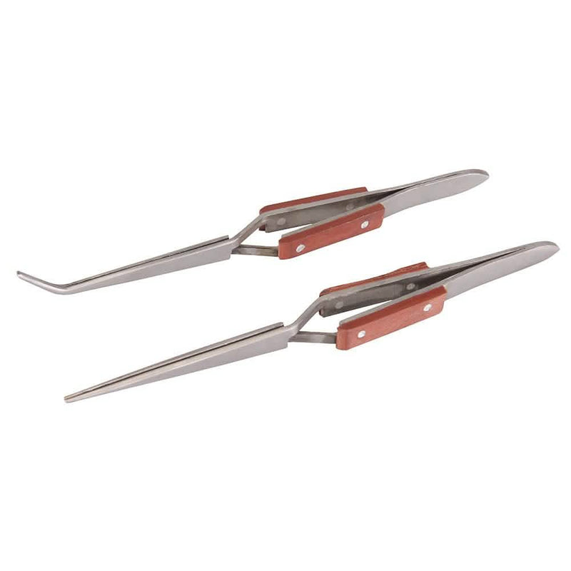162 / 165MM CROSS-ACTION TWEEZER SET 2PCE 696669 CRAFT TOOLS - tooltime.co.uk