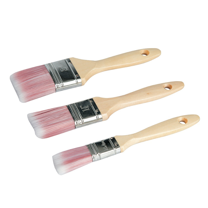 Silverline 3Pce Synthetic Paint Brush Set 675077