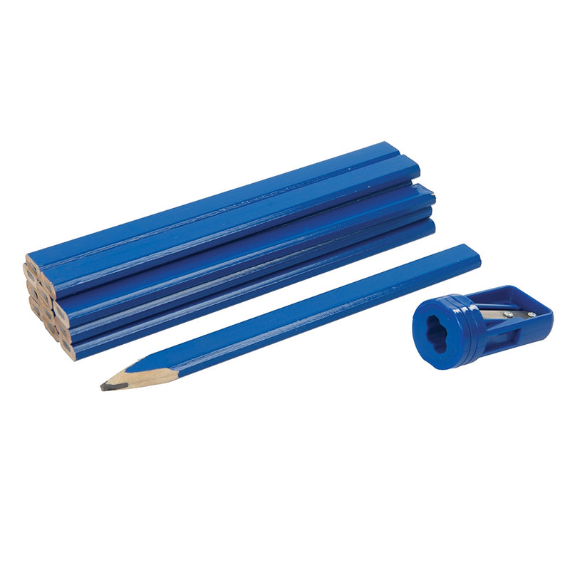 Silverline 13Pce Carpenters Pencils & Sharpener Set 13Pce 250227