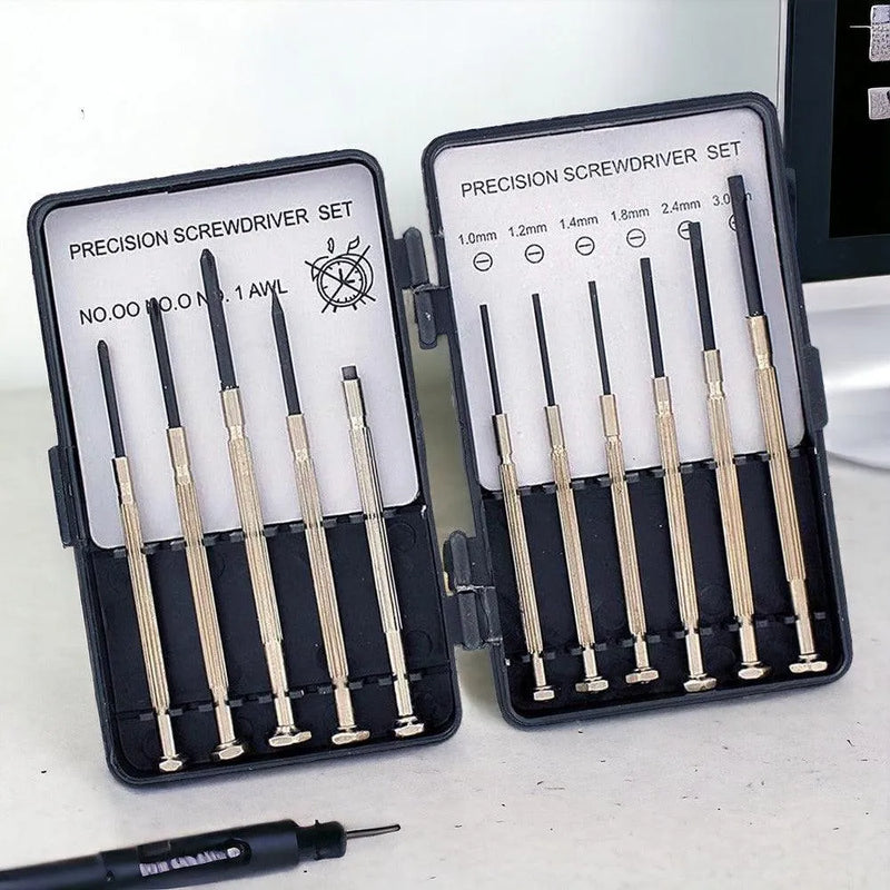 11 Piece Mini Precision Screwdriver Set with Storage Case - tooltime.co.uk