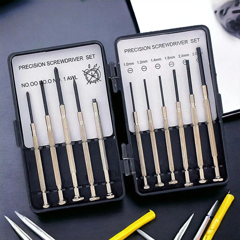 11 Piece Mini Precision Screwdriver Set with Storage Case - tooltime.co.uk