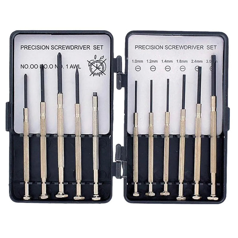 11 Piece Mini Precision Screwdriver Set with Storage Case - tooltime.co.uk