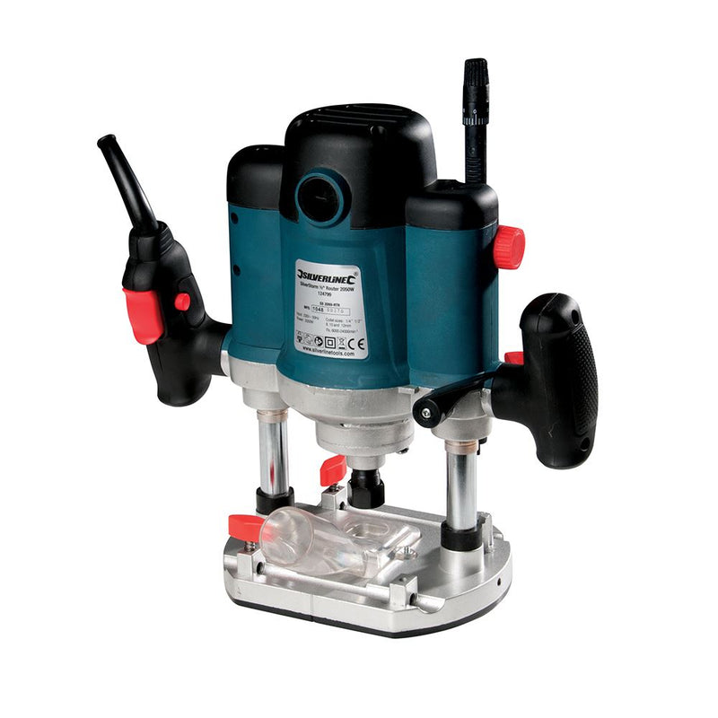 2050W SILVERSTORM 2050W 1/2" PLUNGE ROUTER 124799 - 3 YEAR WARRANTY-tooltime.co.uk