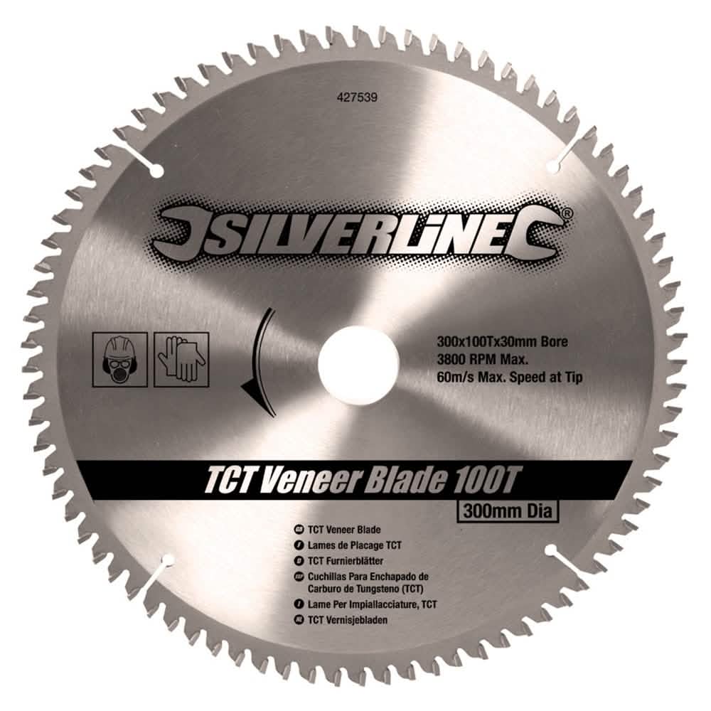 Silverline 300 X 30 - 25, 20, 16Mm Rings Tct Veneer Blade 100T 427539