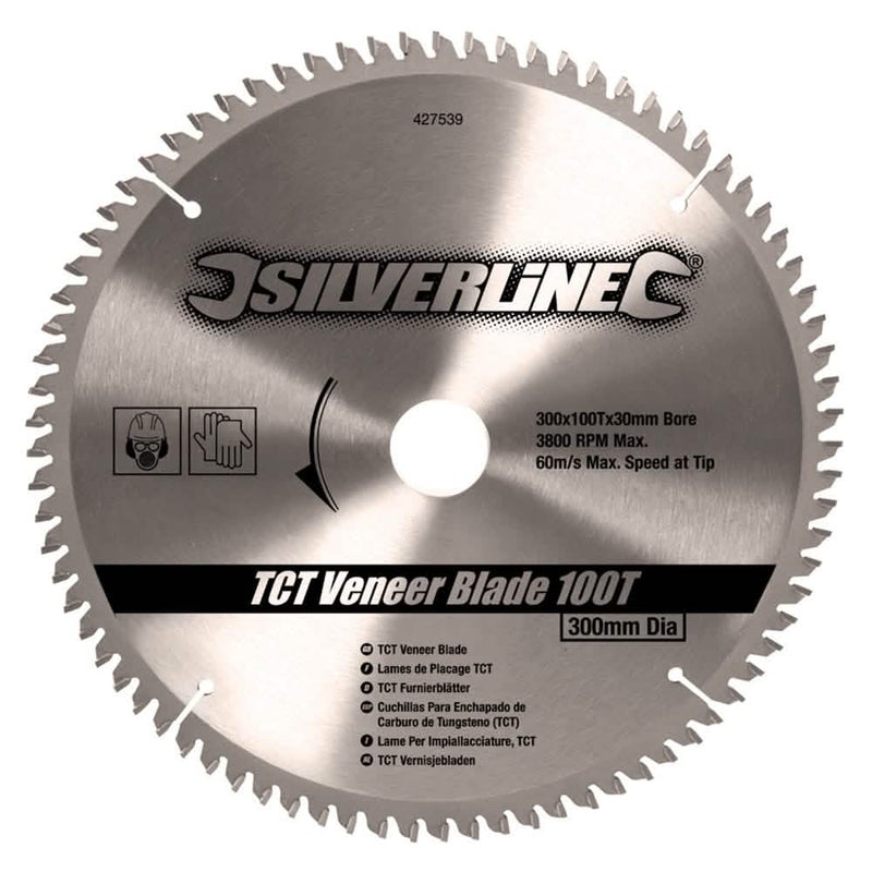 Silverline 300 X 30 - 25, 20, 16Mm Rings Tct Veneer Blade 100T 427539