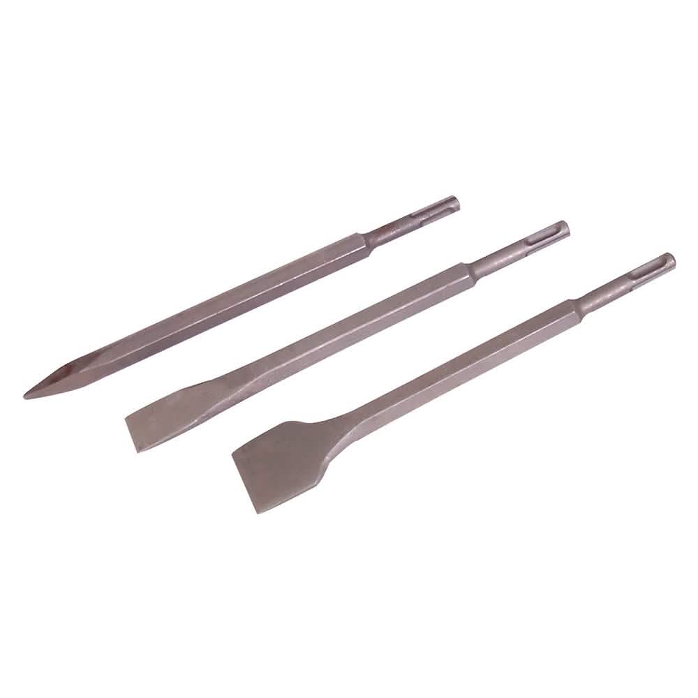 Silverline 250Mm - 20, 40Mm & Point Sds Plus Hex Chisel Set 3Pce 515779