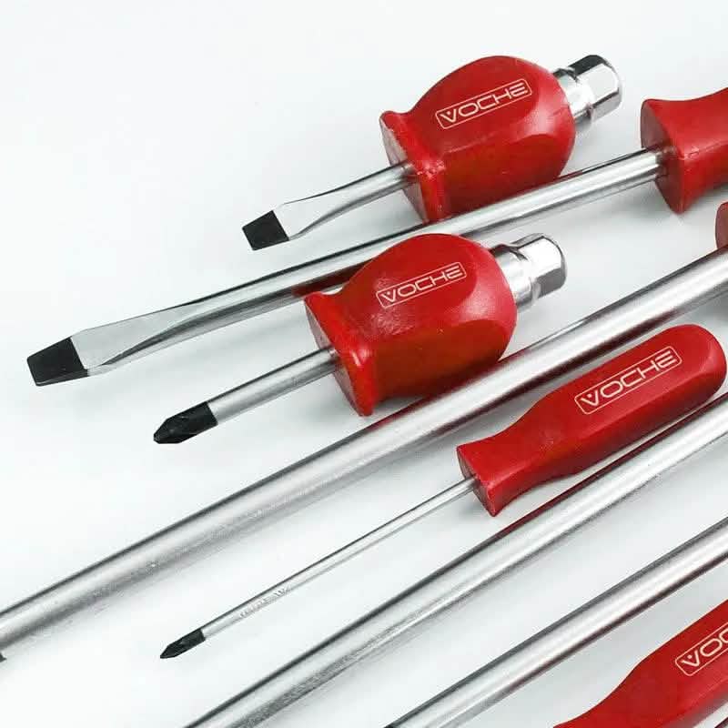 12 Piece Mechanics Screwdriver Set with Magnetic Tips and Hex Impact Bolster Handles - tooltime.co.uk