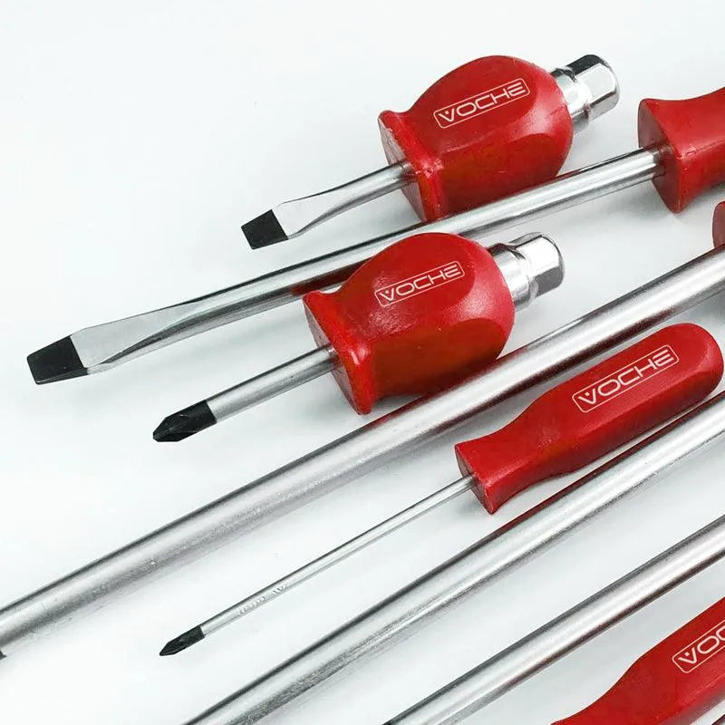 12 Piece Mechanics Screwdriver Set with Magnetic Tips and Hex Impact Bolster Handles - tooltime.co.uk