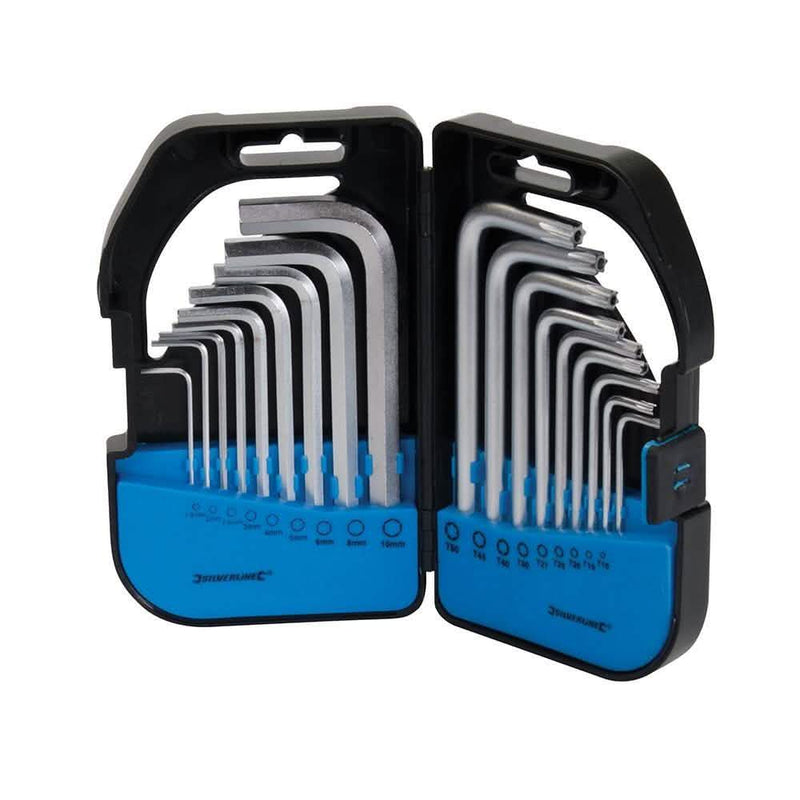Silverline 18Pce Hex / T9 -T50 Key Set 18Pce 341662