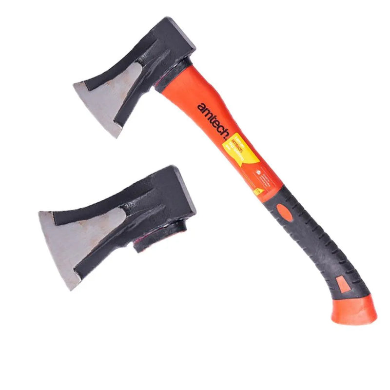 1kg Anti Jam Head Hand Axe Fibreglass Shaft Rubber Grip - tooltime.co.uk