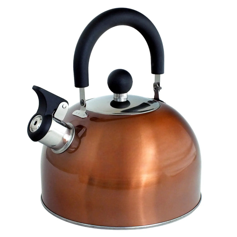 2.5 Litre Stainless Steel Stovetop Whistling Kettle with Metallic Copper Finish - tooltime.co.uk