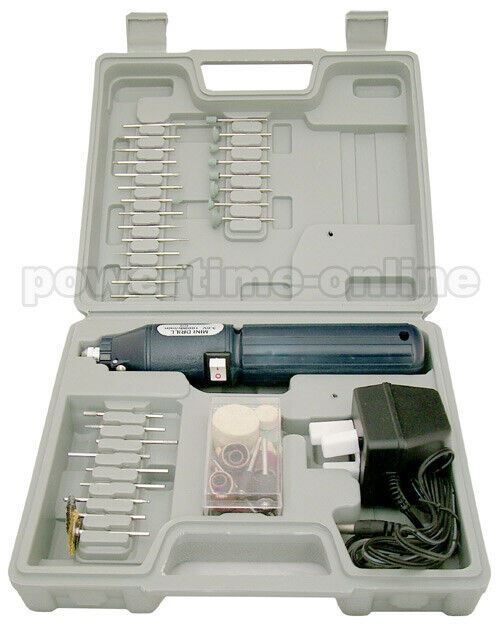 205PCE CORDLESS DREMEL TYPE MINI ROTARY HOBBY DRILL TOOL WITH CASE + ACCESSORIES - tooltime.co.uk