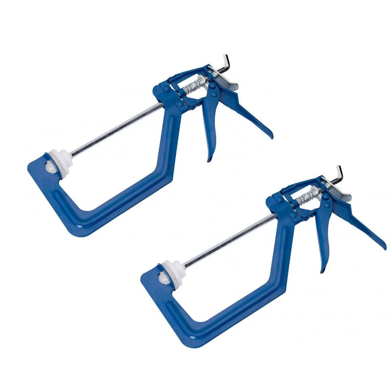 2pc One Handed 6" Ratchet Clamp Quick Release Includes Non Marking Covers - tooltime.co.uk