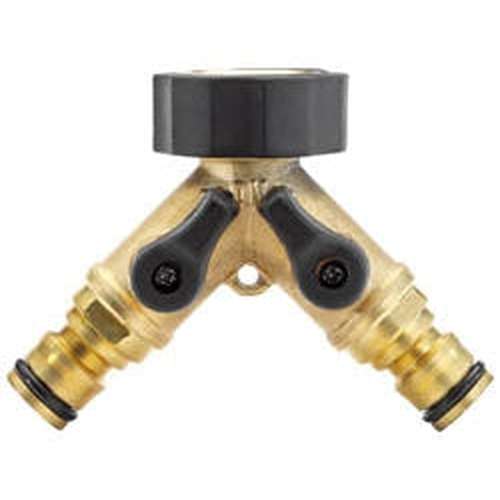 Draper Brass Double Tap Connector With Flow Control, 3/4" Dr-36228