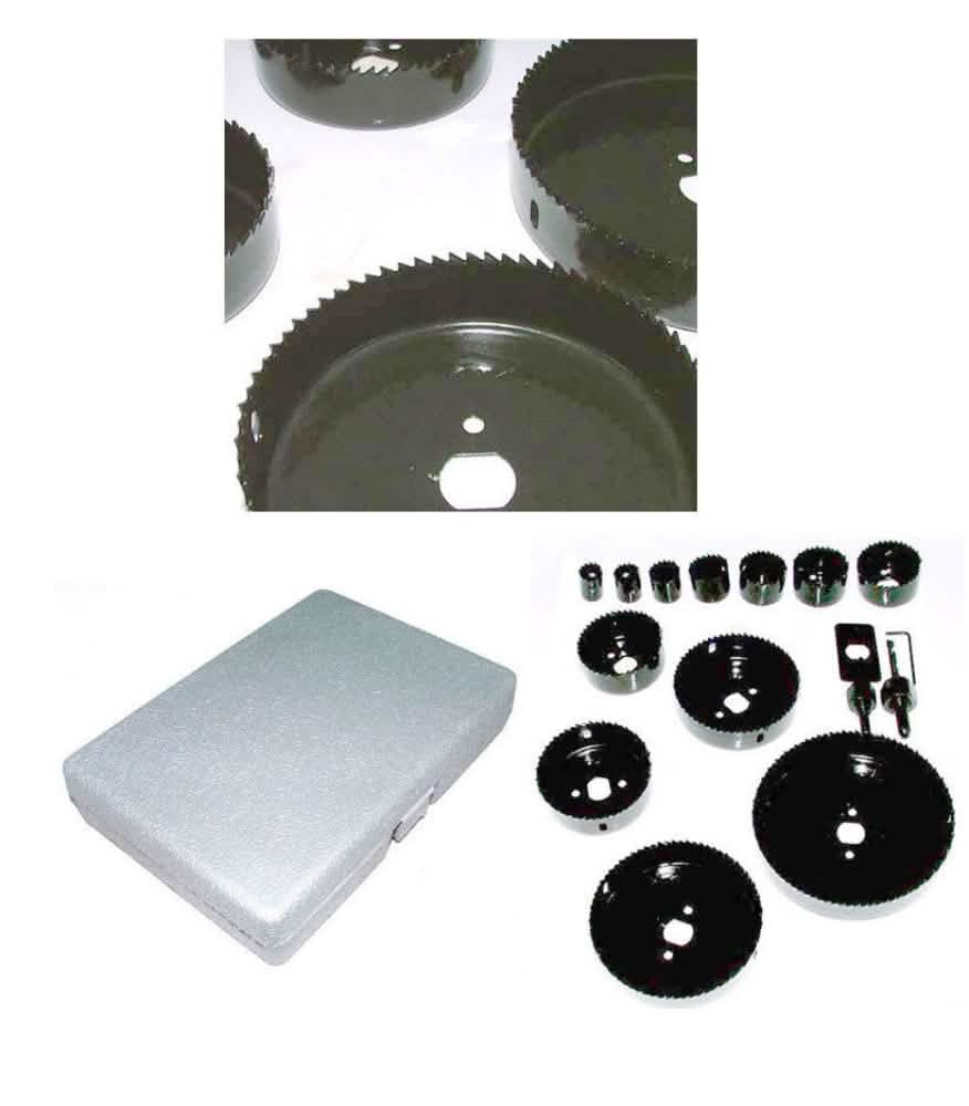 16 PRO SERIES HOLESAW CUTTING KIT SET 19MM - 127MM HOLE SAW SAWS + CASE - tooltime.co.uk