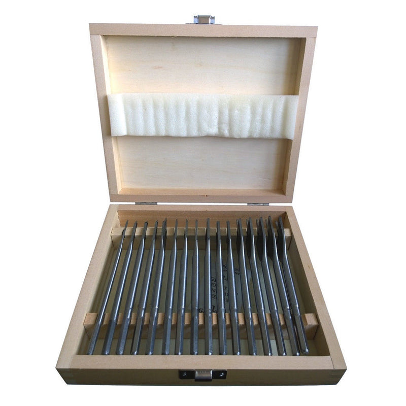 16PC WOOD DRILLING FLAT HEAD BITS 6mm-38mm HEX DRILL BIT SET WOODEN STORAGE CASE-tooltime.co.uk