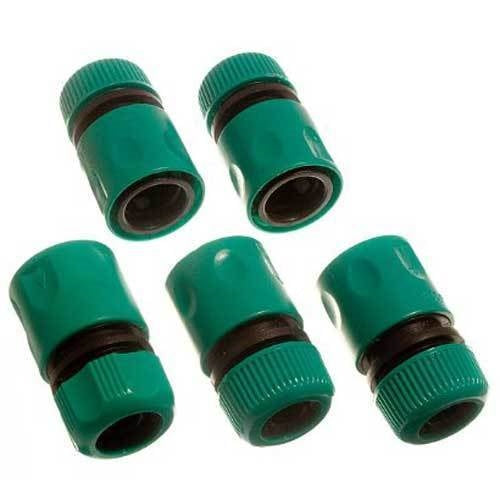 5 Pack - Quick Fix Snap Fit 1/2" Garden Hose Pipe Connector - No Waterstop